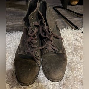 Thursday suede green size 8 boots